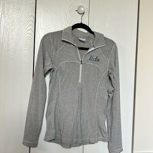 Small long sleeve Columbia UCLA collared exercise top